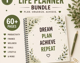 Ultimate Life Planner Bundle | Daily, Weekly, Monthly Goal, Budget, Wellness (A4 Printable PDF)