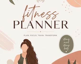 Fitness Planner Printable / Wellness & Self Care Journal / Workout Tracker / Digital Download PDF
