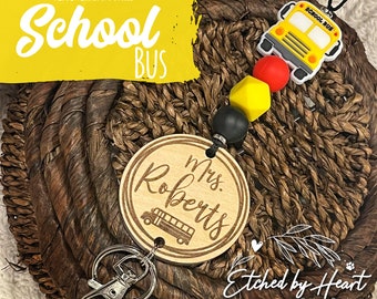 Personalized Teacher Lanyard, Custom Bus Teacher Lanyard, Bus Driver Lanyard, School Bus Lanyard, Bus Driver Gift, Lanyard with Name