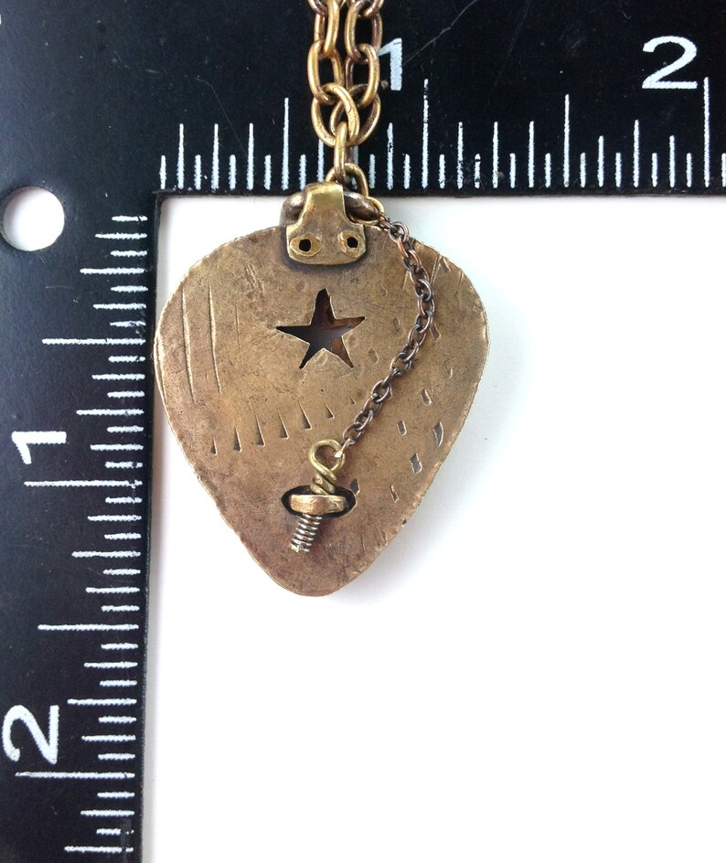 Brass Guitarpick Locket Etsy