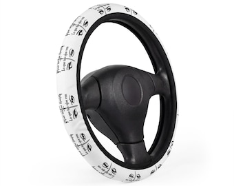 Minimale zwarte ogen patroon auto stuurhoes | Monochroom oogmotief