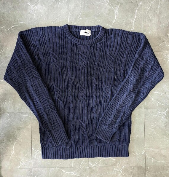 Christian Dior Sweater | Marineblau | Größe L | 100% Baumwolle | Original | Premium View 2