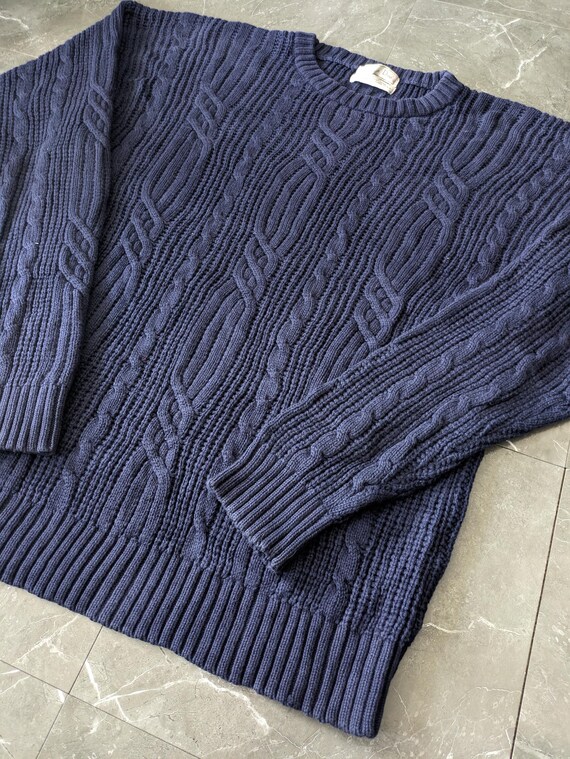 Christian Dior Sweater | Marineblau | Größe L | 100% Baumwolle | Original | Premium View 3