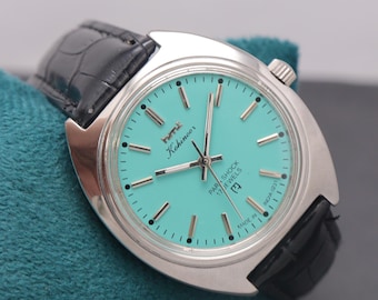 Vintage HMT Kohinoor 37 mm Manual Winding Mechanical Men's Wristwatch. | Turquoise Dial. | Stainless Steel Watch Free Worldwide Shipping.