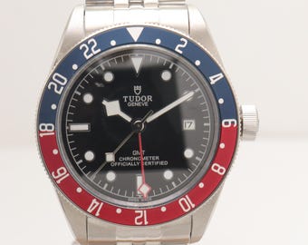Tudor Geneve Automatic Black Dial Refurbished Men's Wristwatch. | Gift For Him. | GMT Working Watch.