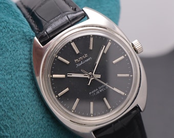 Vintage HMT Kohinoor 37 mm Manual Winding Mechanical Men's Wristwatch. | Black Dial. | Stainless Steel Watch Free Worldwide Shipping.