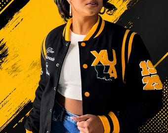 Xavier University of Louisiana Varsity-jacka | XULA Alumni-gåva | HBCU-examenjacka | Premium Letterman-jacka för college