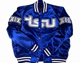 テネシー州立大学サテンバーシティジャケット、TSUブルーボンバージャケット、HBCUレターマンジャケット、タイガーステート卒業生への男性向けギフト