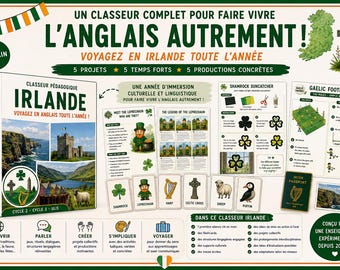 English Teacher's Resource Book: Ireland | Cycle 3 | 5 Projects - Cultural Immersion | Ready-to-Use Printable PDF Teacher Resource