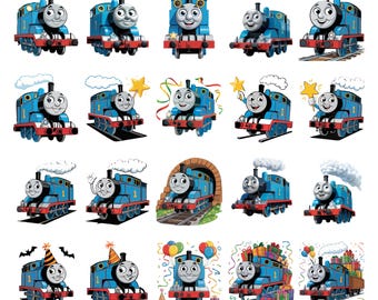Thomas Train PNG Bundle, Thomas The Tank Engine Clipart, Train PNG, Kids Birthday Party, Sublimation, Cricut File, Digital Download Set