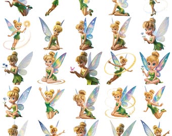 Pacchetto PNG di Trilli, clipart di fate in formato PNG, grafica di personaggi folletti, fate fantasy in formato PNG, download digitale per feste di compleanno