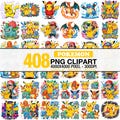 Pokemon Clipart PNG Bundle, Pikachu Character Images, Cartoon PNG Files, Transparent Background, Digital Download, Instant Download