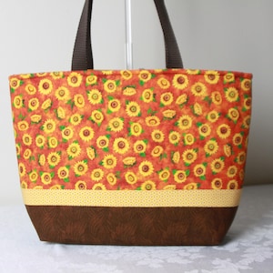 Handmade bag purse - Sunflower print