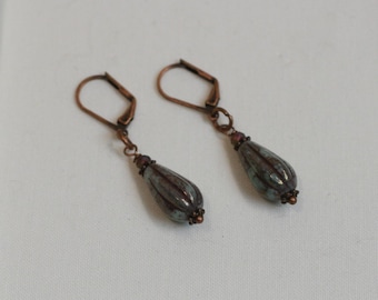 Boucles d'oreilles turquoise et cuivre