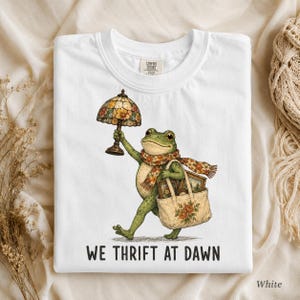 We Thrift At Dawn Comfort Colors T-Shirt, Funny Thrifter Gift, Frog Thrift Shirt, Vintage Thrifting Lover Graphic Tee