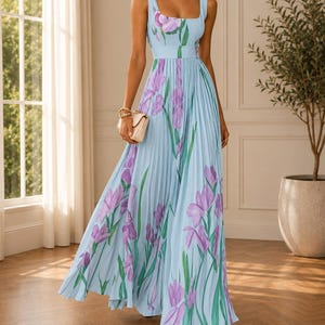 pastel blue dress Light Blue Satin A-line Long Straps Beaded Formal Dress, Blue Long Eve –  Cutedressy