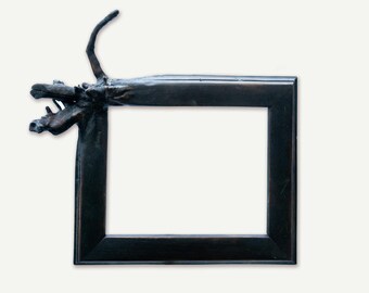 Rooted Sprout – Ebonized Driftwood Frame 8x10 | Black Sculptural Frame | Organic Wall Decor