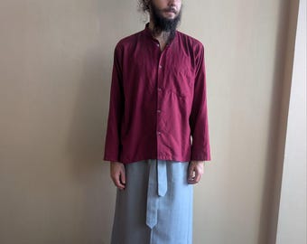 Saia de Meditação Ngakpa — Saia tradicional tibetana budista em tom cinza | Dudjom Traje Cerimonial
