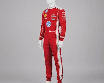 Custom Red Racing Suit – Personalized Motorsports Gear, Name and Flag Included