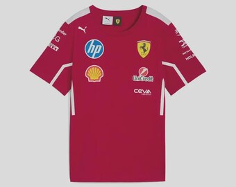 Custom Red Motorsport T Shirt – Personalized Team Fan Apparel, Custom Names Printed