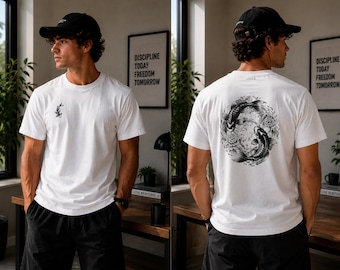Minimalist Koi Fish T-Shirt | Japanese Style Back Print Tee