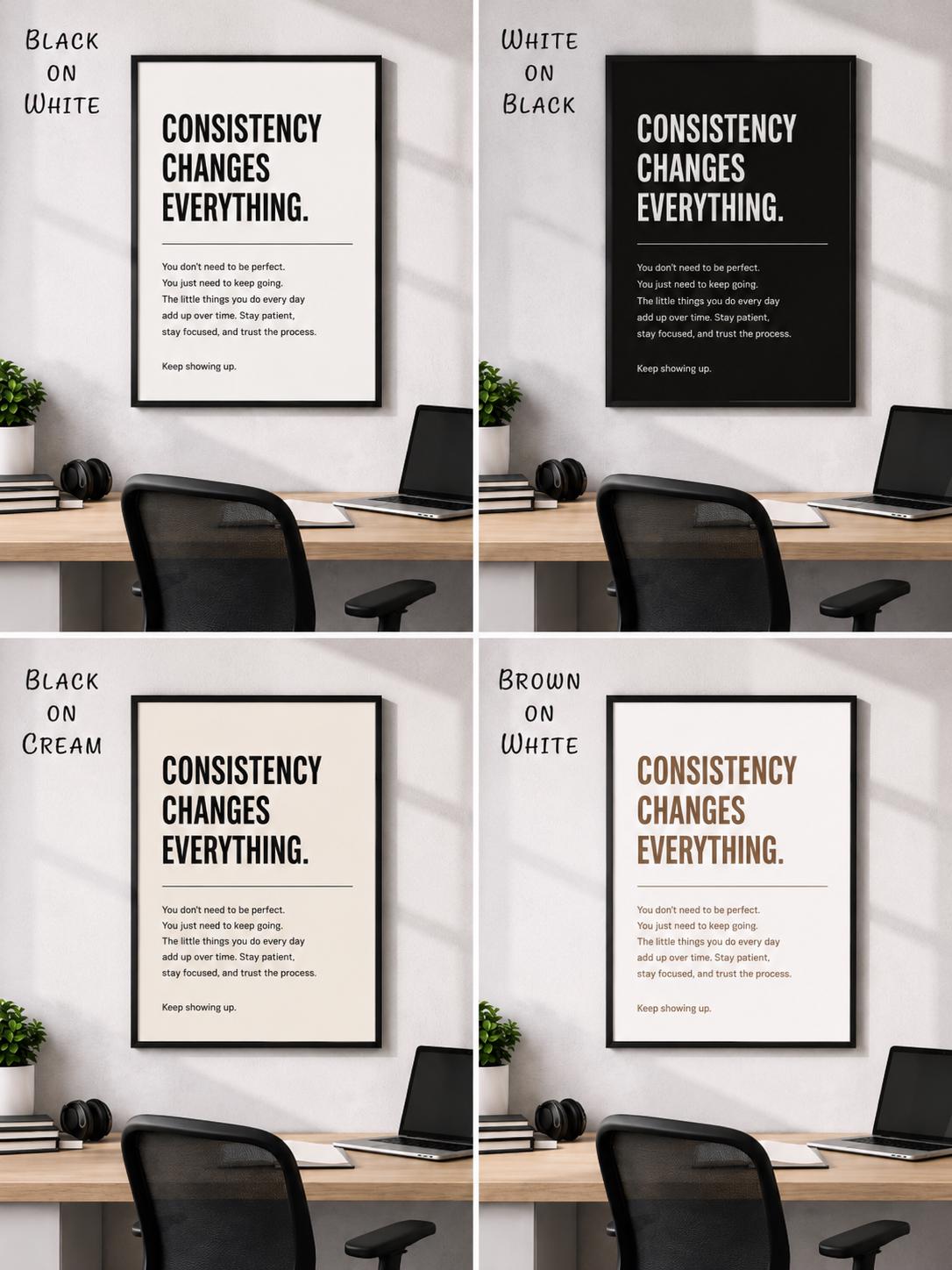 Consistency Changes Everything Print | Motivational Wall Art ...