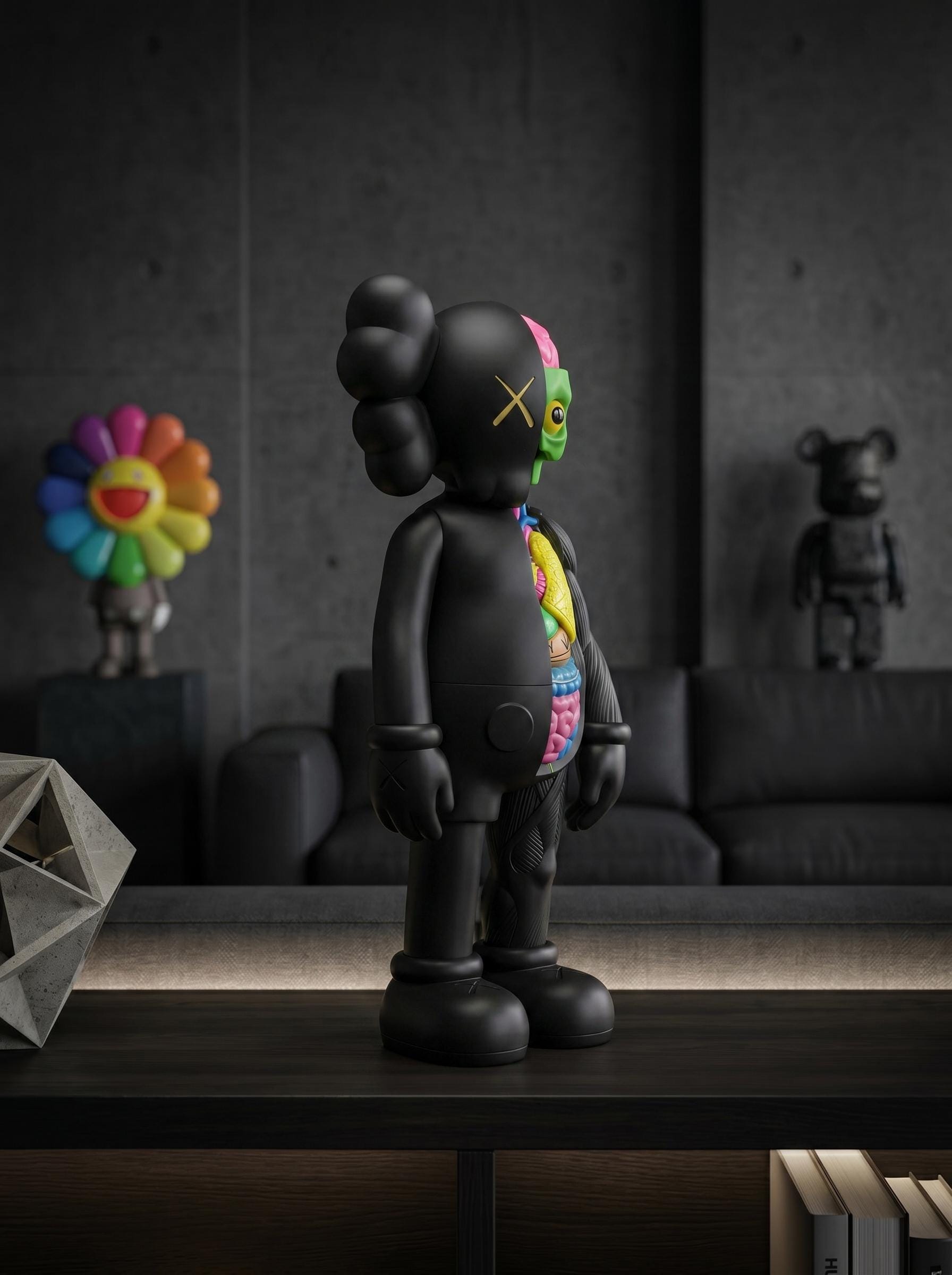KAWS Inspired Companion Anatomy Art Toy, Bearbrick Style Dissected