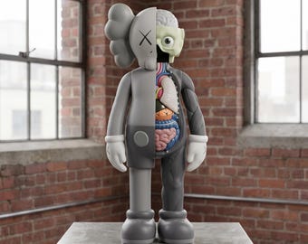 KAWS Inspiriertes Anatomisches Kunst-Spielzeug, Bearbrick Stil graue sezierte Figur - Hypebeast Wohnkultur