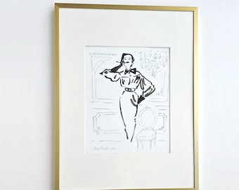 Paris Dior Fashion Watercolor Print, Limited Edition Giclée (8" x 10")