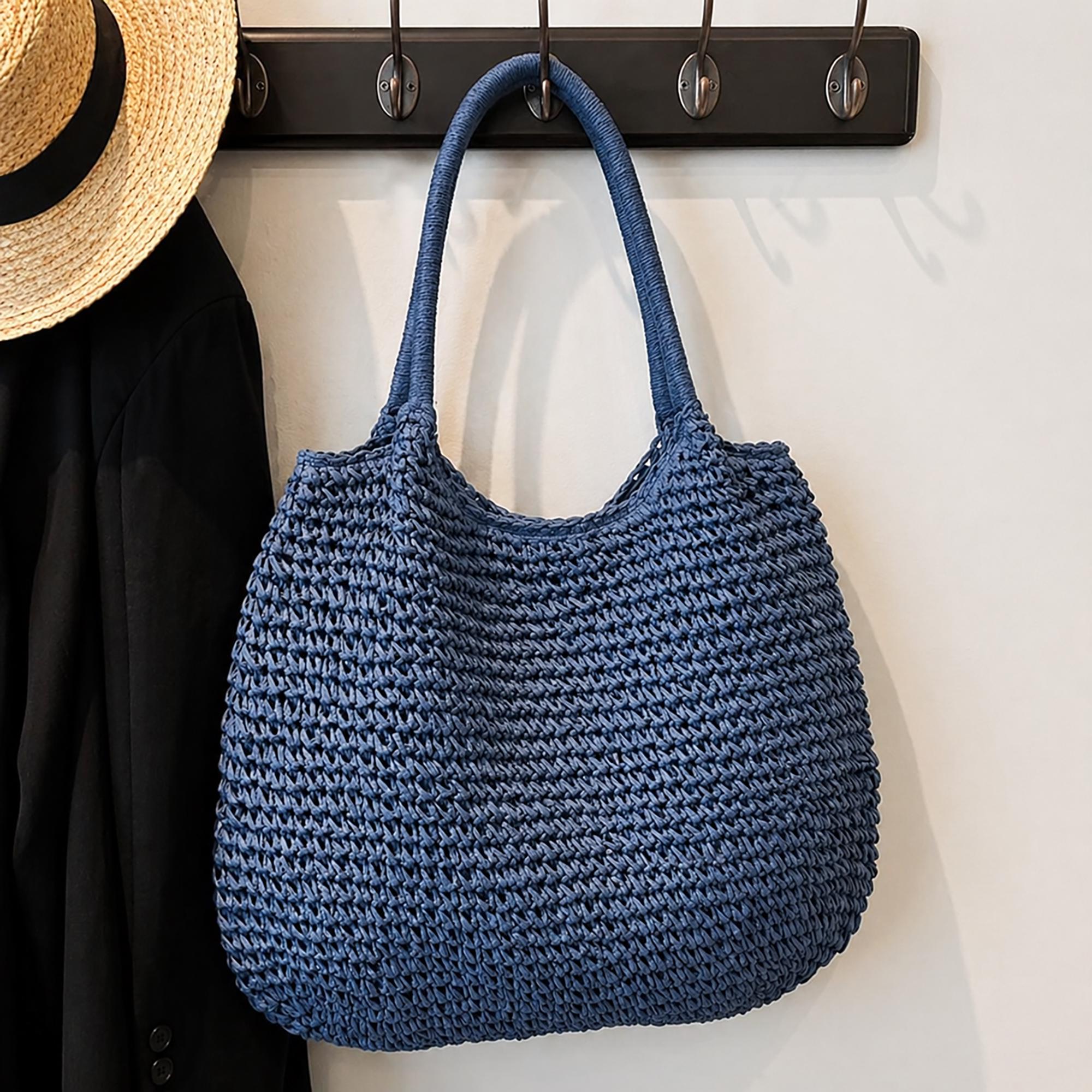 Straw Tote Bag Large Woven Shoulder Bag Boho Summer Beach Handbag - Etsy UK