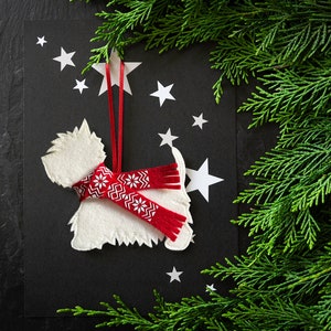 Personalised West Highland Terrier Dog Decoration, tree decoration,  Christmas decoration,