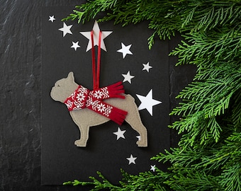 Personalised French Bulldog Christmas Decoration, tree decoration,  decoration,