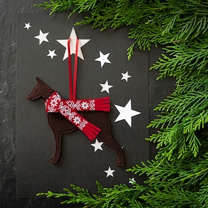 Personalisierte Dobermann Dekoration, Hund Weihnachtsdekoration, Baumschmuck