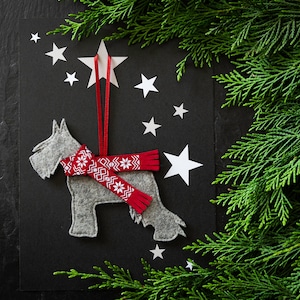 Personalisierte Zwergschnauzer Hund Weihnachtsdekoration, Baumschmuck, Dekoration,
