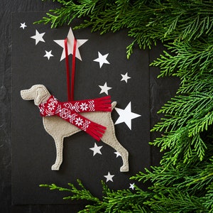 Personalised Weimaraner Dog Christmas Decoration, tree decoration STONE