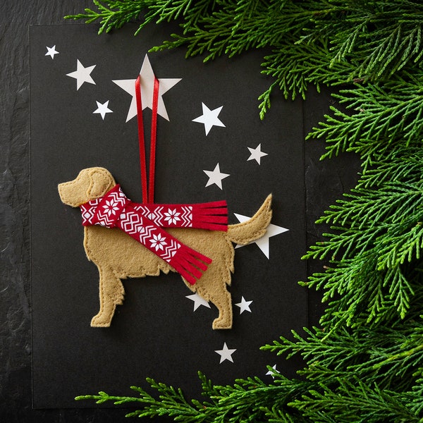 Personalised Retriever Dog Christmas Decoration, tree decoration,decoration,
