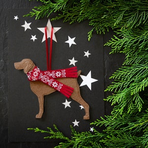 Personalised Weimaraner Dog Christmas Decoration, tree decoration EARTH