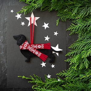 Personalised Dachshund Dog Christmas Decoration, tree decoration,  decoration,