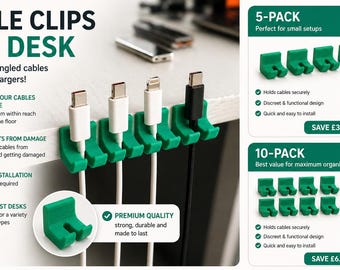 Desk Cable Organizer for Cables. 3D Printed