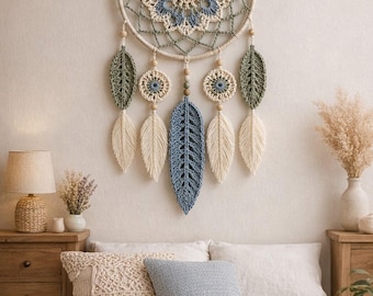 Gehaakt boho-patroon dromenvanger – bloemenmandala muurhanger (pdf-tutorial)