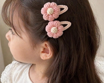 Crochet Flower Hair Clip Pattern PDF, Puffy Flower Clips, Beginner DIY Accessories (Instant Download)