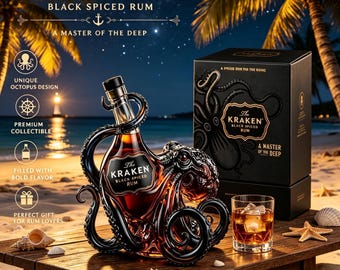 Kraken Octopus Whisky Karaffe, Nautical Bar Decor, Seemonster Schnapsflasche, Piraten Geschenk für Whisky-Liebhaber