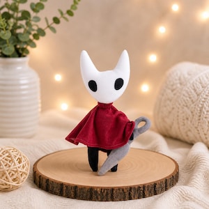 Hollow Knight Plyschset – Knight & Boss Plyschdjur, Silksong-inspirerade gosedjur, Indie-spelsamlarobjekt, Söt spelpresent, Plyschleksak Red Hornet