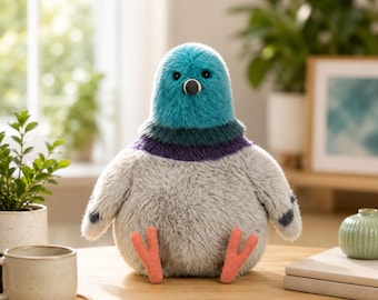Jellycat Ryan Pigeon Plush Toy, Cute Chonky Bird Plush, Soft Stuffed Animal Decor, Kawaii Birdie Gift, Collectible Plushie