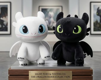 Pelúcia do Banguela e da Fúria da Luz – Brinquedo de Pelúcia Dragão Fúria da Noite – Presente de Anime, Almofada de Pelúcia de Dragão, Produto de Como Treinar o Seu Dragão, Pelúcia de Dragão Fofa