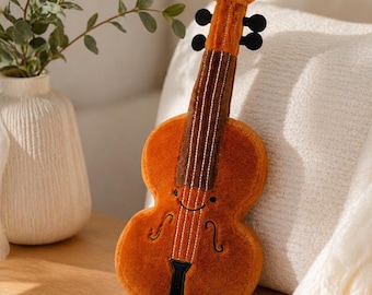 Cello & Guitar Plush Toy Set – Music Note Plushie, Soft Instrument Stuffed Toys, Musician Gift, Cute Band Decor, Kawaii Plush