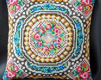 Mosaic Counted Cross Stitch Mini Cushion Kit, Sheena Rogers Designs
