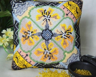 Tiger Orchid Counted Cross Stitch Mini Cushion Kit, Sheena Rogers Designs