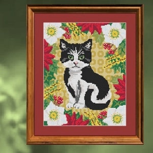 Winter Izzy Kitten Counted Cross Stitch Picture Kit, Sheena Rogers Designs