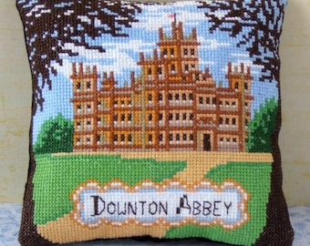 A Visit to Downton Abbey Counted Cross Stitch Mini Cushion Kit, Sheena Rogers Designs